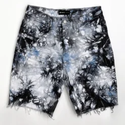 Purple-Brand Shorts - Tie Dye Jacquard Monogram - Blue Black - P020-BBJS222