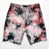 Purple-Brand Shorts - Tie Dye Jacquard Monogram - Red Black - P020-RBJS222