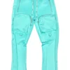 Motive Denim Cargo Stacked Track Pants - Mint - MT100