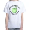 Neon Denim T-Shirt - Fear City - White - STT001