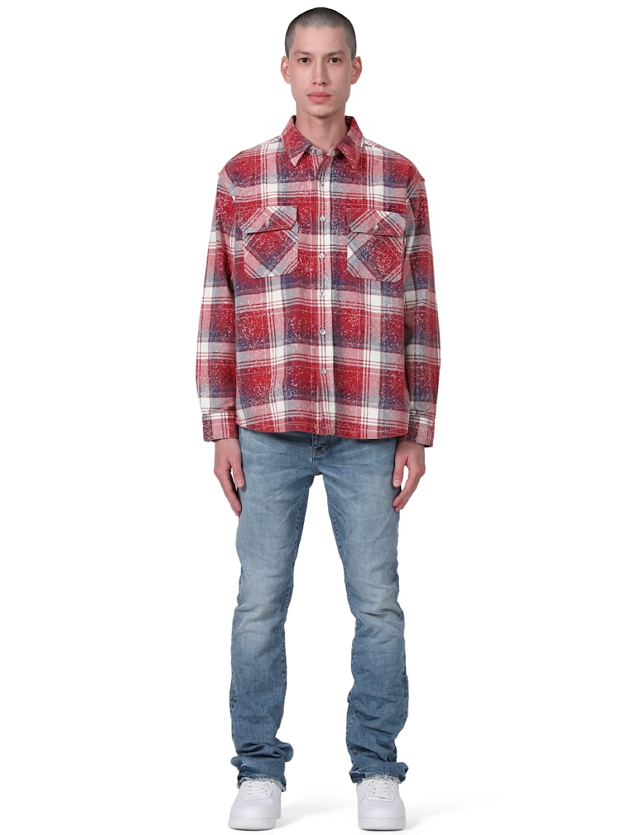 Purple-Brand Shirt - Plaid - Red - P331-PSRN223 1 Purple-Brand Shirt - Plaid - Red - P331-PSRN223