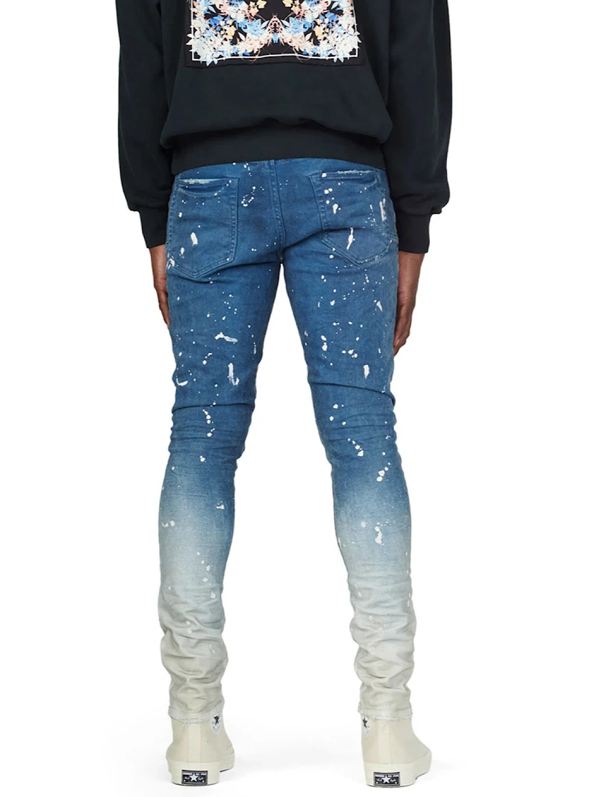 Purple-Brand Jeans - Oversprayed Cobalt - Ivory - P002-OCI 2 Purple-Brand Jeans - Oversprayed Cobalt - Ivory - P002-OCI - Image 2