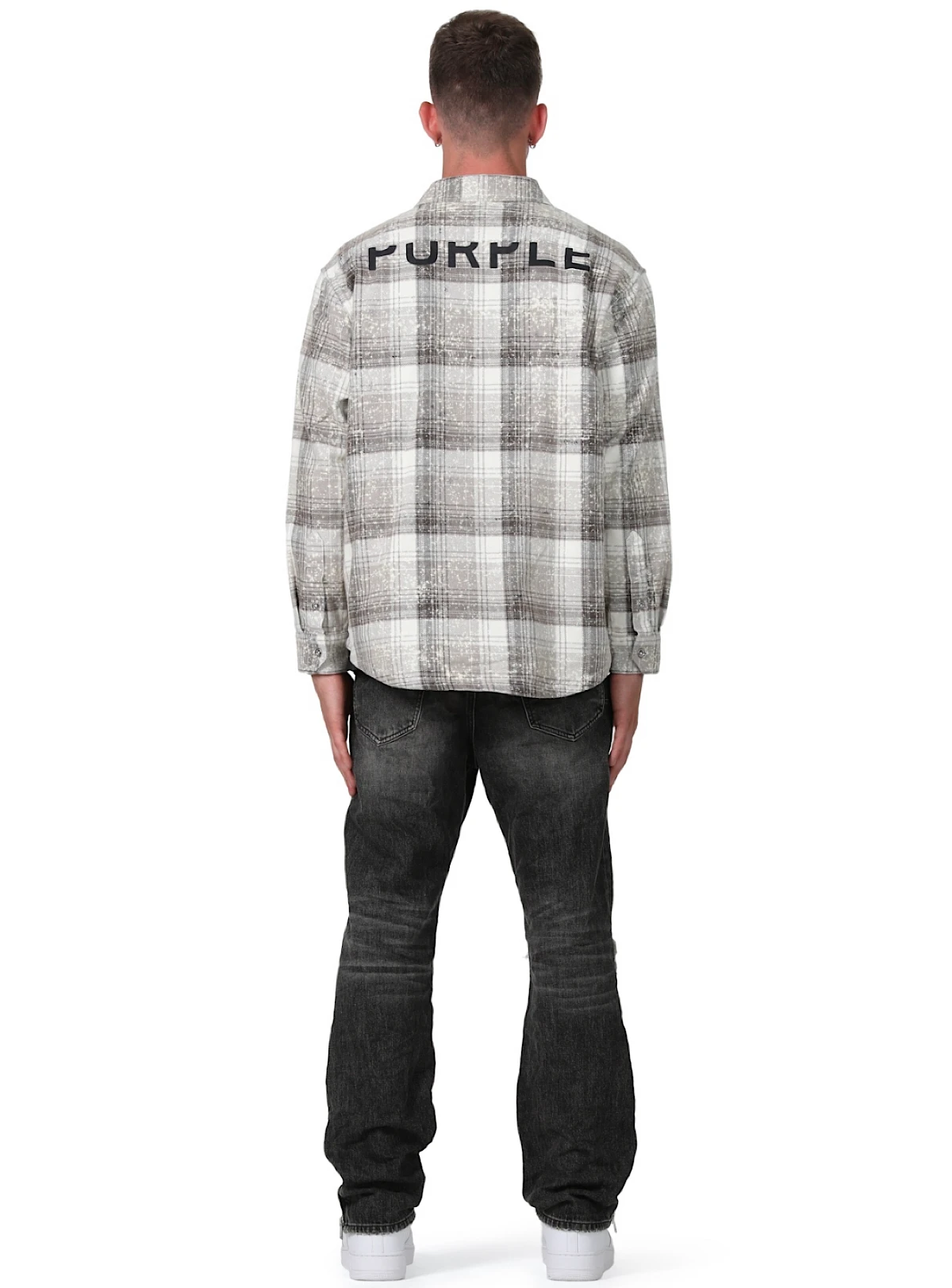 Purple-Brand Shirt - Plaid - Grey - P331-PSBG223 2 Purple-Brand Shirt - Plaid - Grey - P331-PSBG223 - Image 2