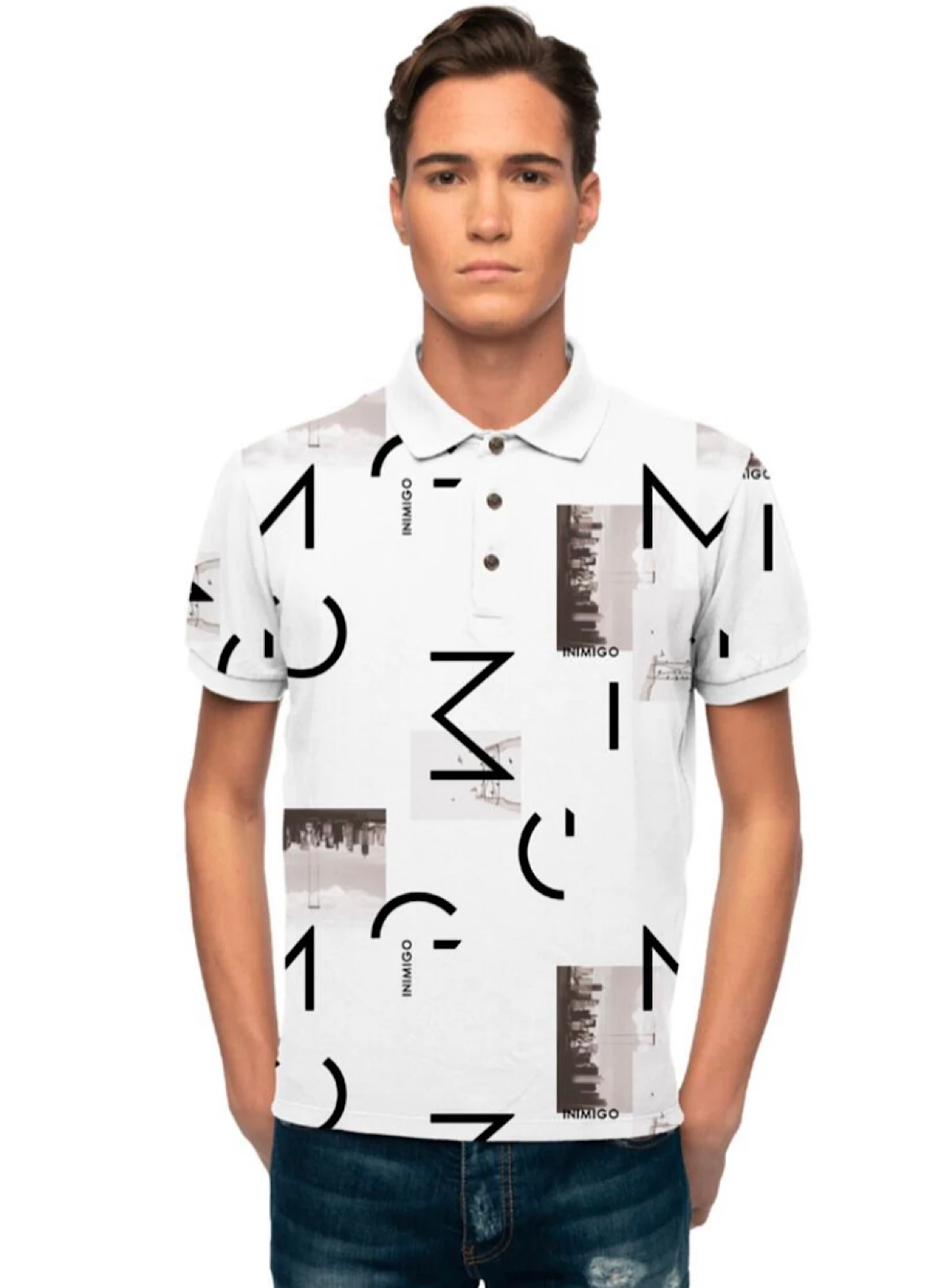 Inimigo T-Shirt - Photos Polo - White - IPL8140 1 Inimigo T-Shirt - Photos Polo - White - IPL8140