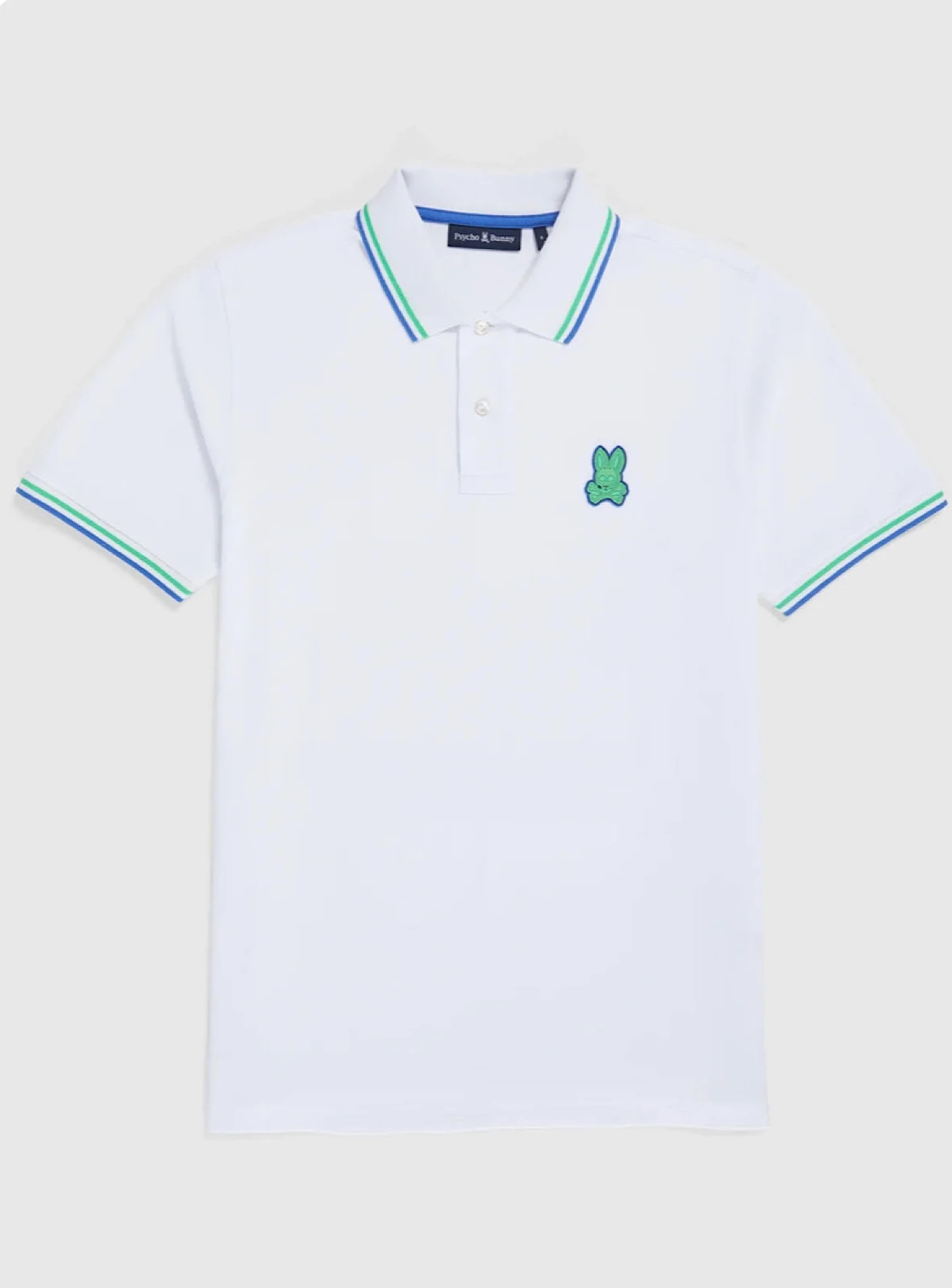 Psycho Bunny Polo T-Shirt - Banks Pique Fashion - White - SP23-B6k600X1PC 1 Psycho Bunny Polo T-Shirt - Banks Pique Fashion - White - SP23-B6k600X1PC