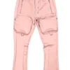 Motive Denim Cargo Stacked Track Pants - Pink- MT100