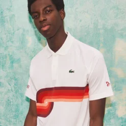 Lacoste Polo Shirt - Swirl - White And Red - DH6946