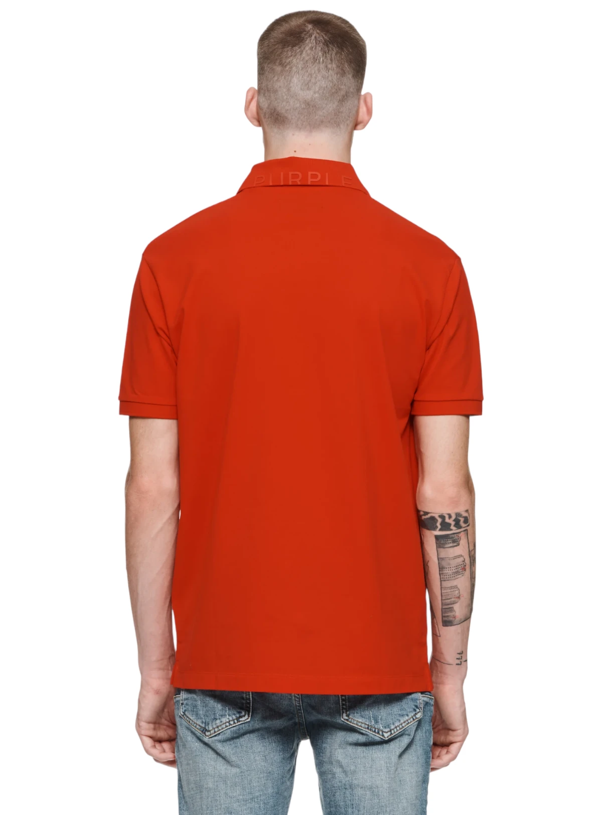 Purple-Brand Polo T-Shirt - Pique Knit - Red - P125 - MPRP423 2 Purple-Brand Polo T-Shirt - Pique Knit - Red - P125 - MPRP423 - Image 2